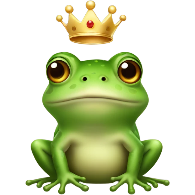 Cute frog in crown emoji