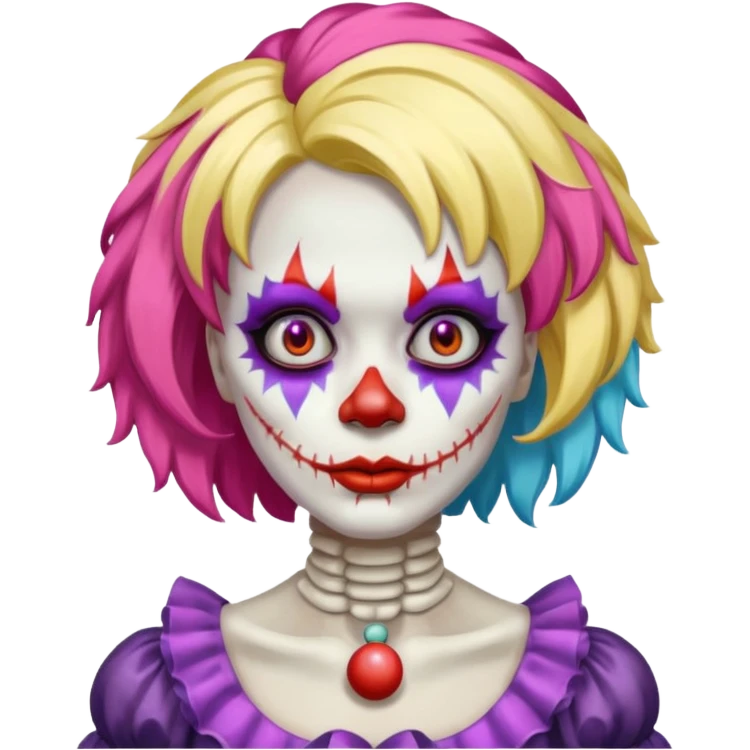 skeleton woman clown with makeup emoji