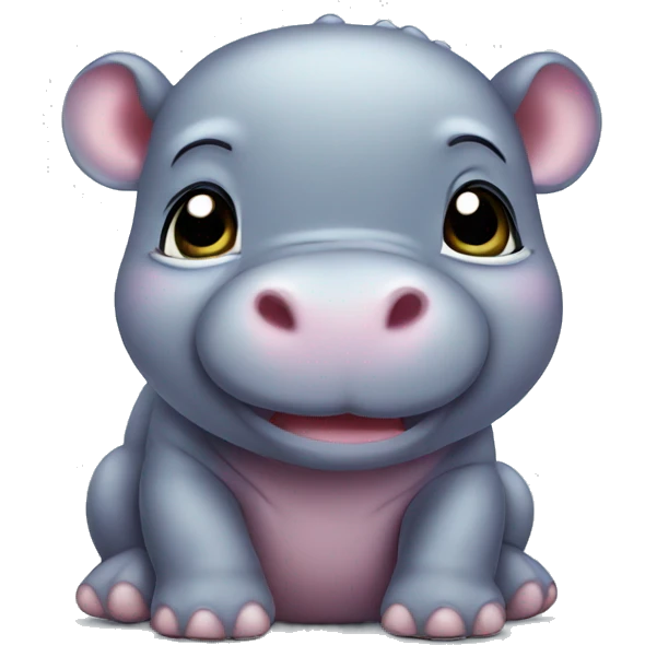 Baby hippo cute emoji