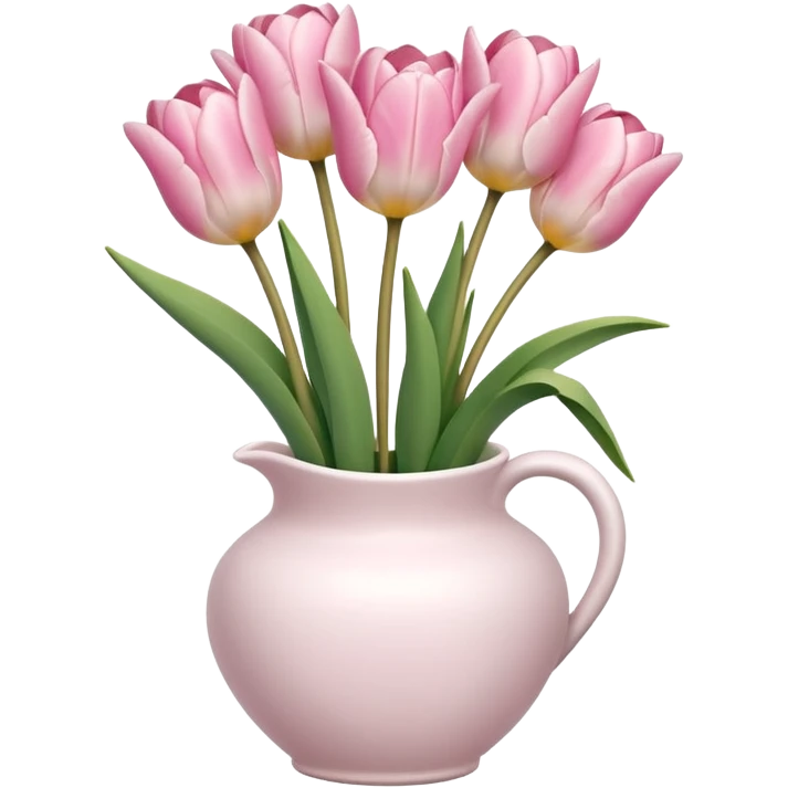Light pink tulips in white vase emoji
