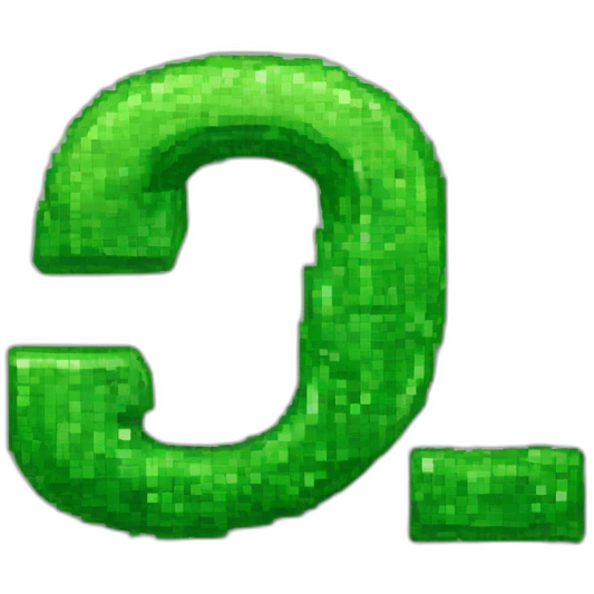 green letter "C"  pixel style emoji