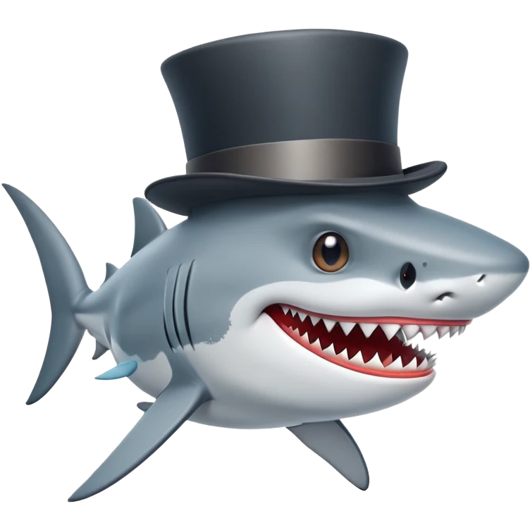 Shark with a top hat emoji