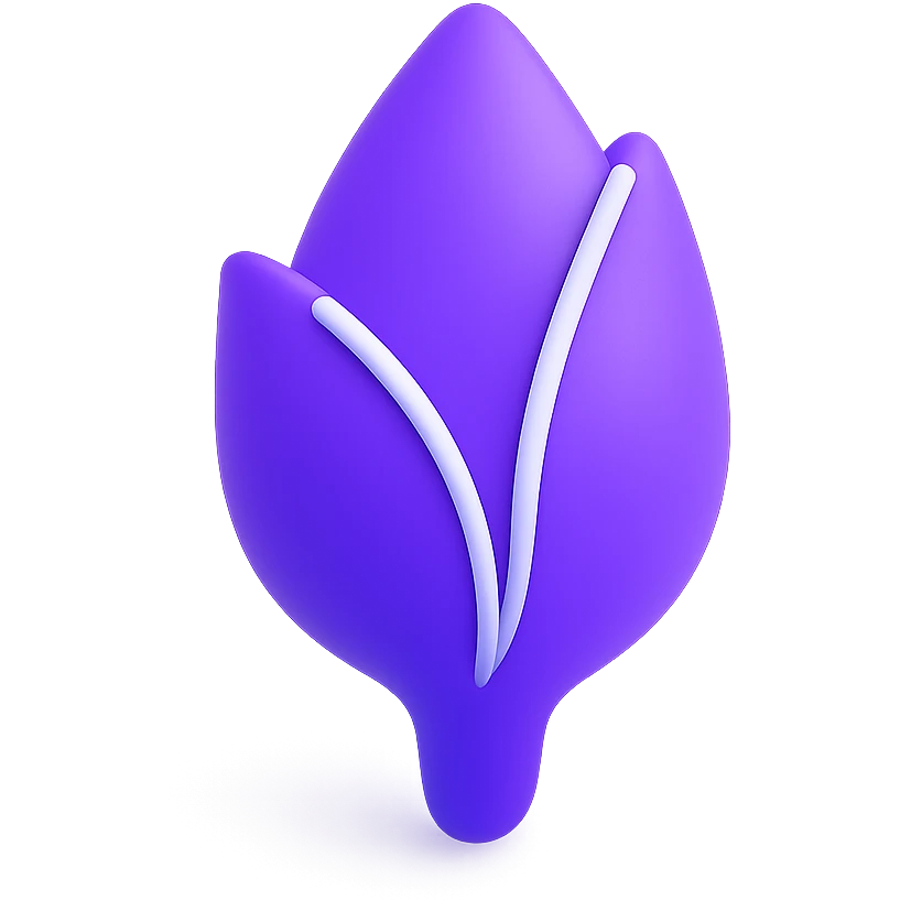 minimalist purple iris bud without stem emoji