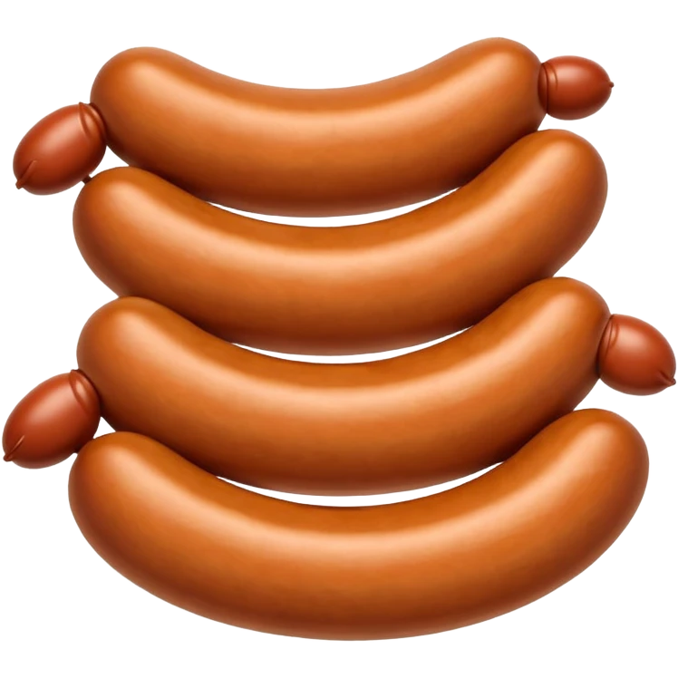 Three linked sausages.
Apple emoji style emoji