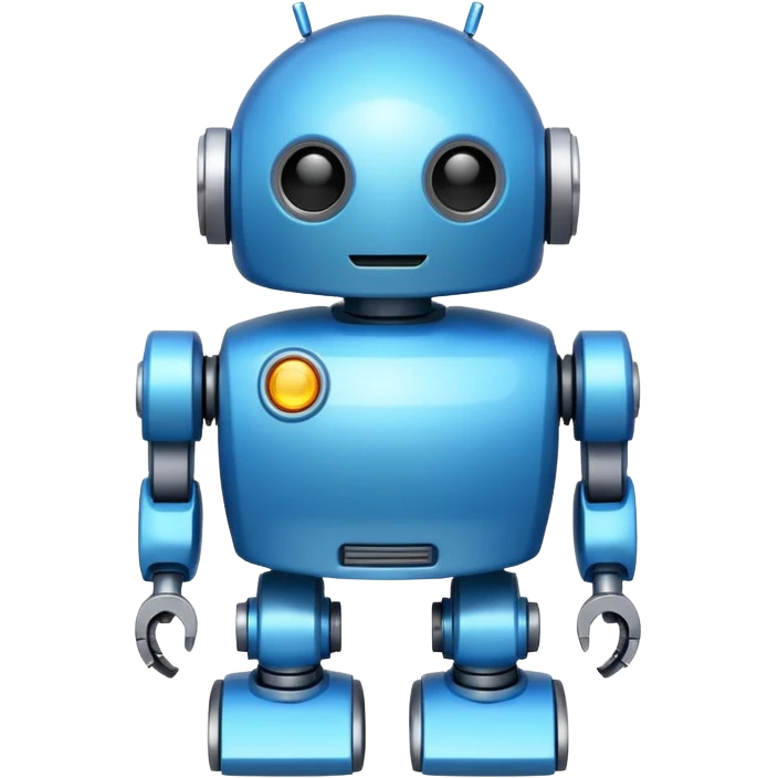 Round blue,Toy Robot. emoji