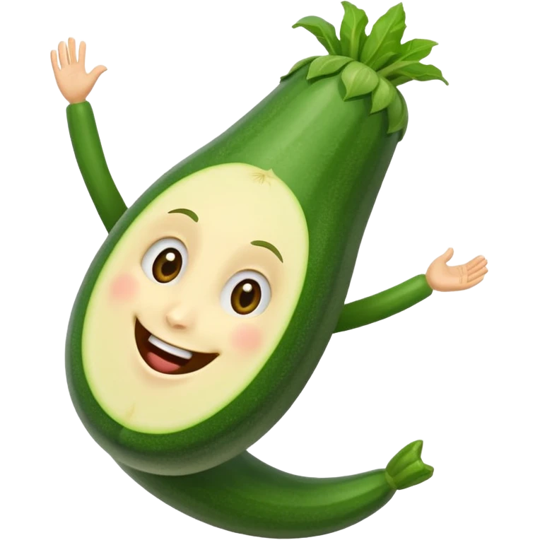 zucchini with a face doing a cartwheel emoji