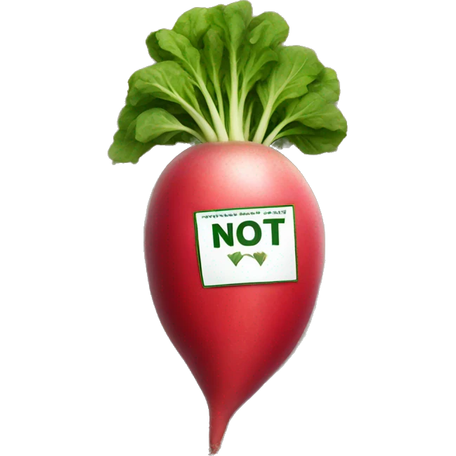 radish with voting sticker emoji
