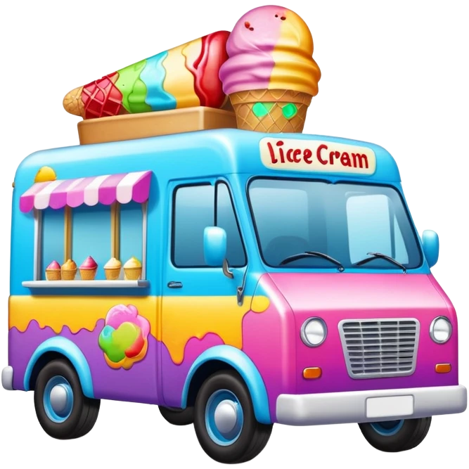 Colorful ice cream van emoji