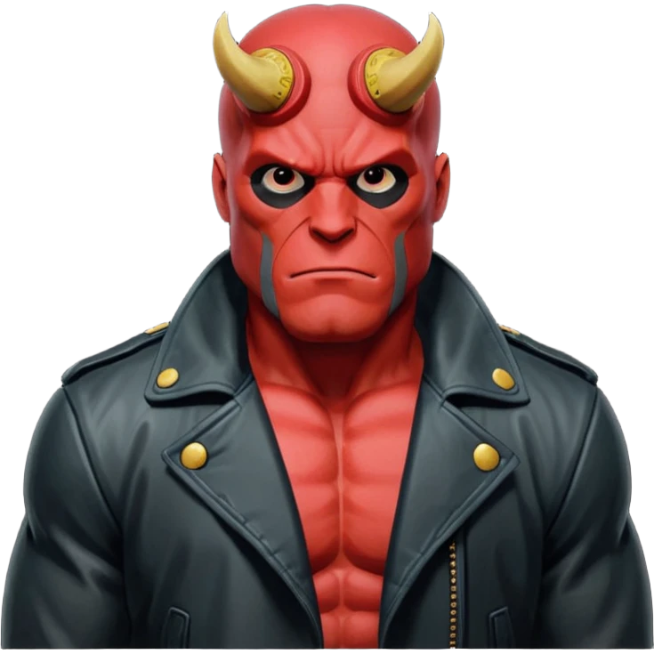 cinematic realistic portrait superhero Hellboy by Mike Mignola emoji