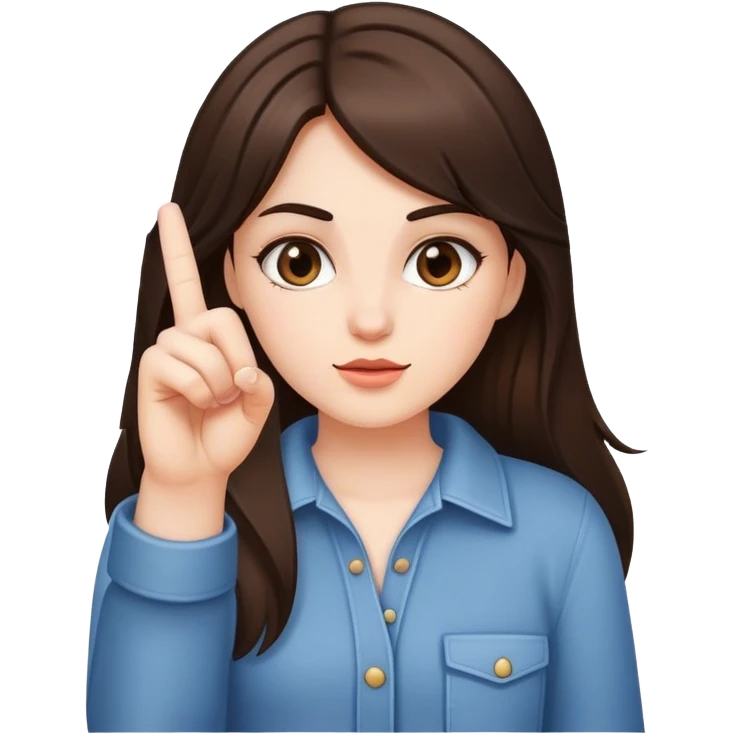 brunette girl with middle finger up emoji