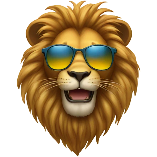 lion with sun glasses emoji