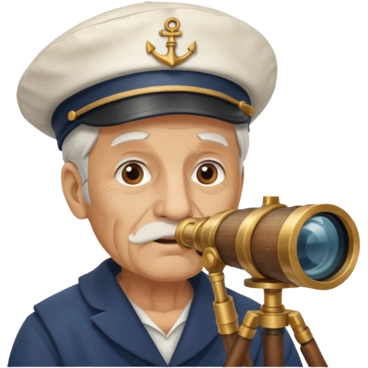 old sailor looking through a telescope, no text emoji