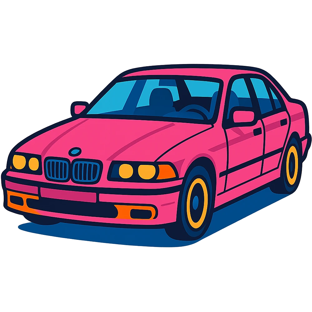 pink BMW car emoji