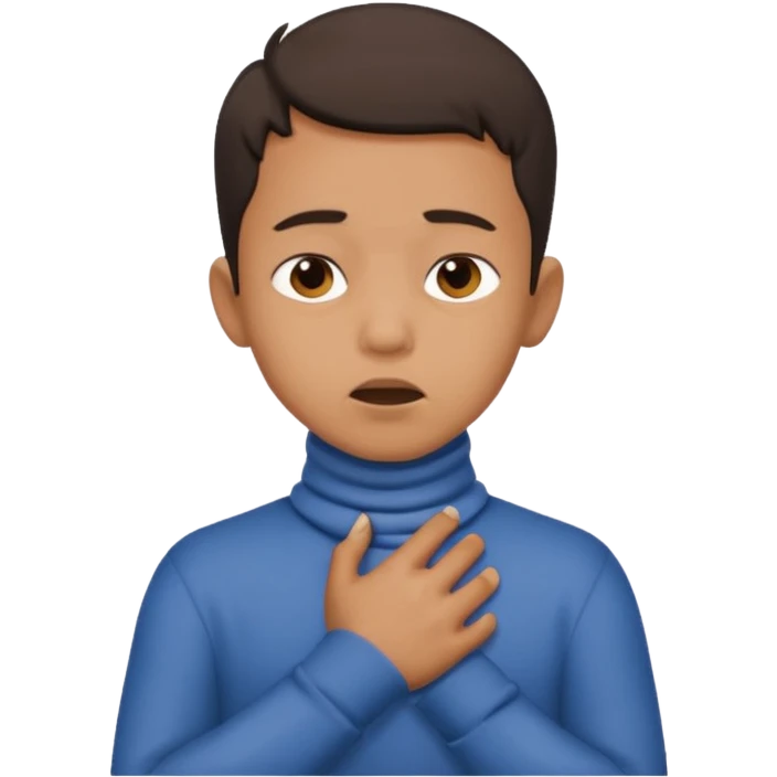 A person cris crossing hands on neck choking itself out mixed boy  emoji