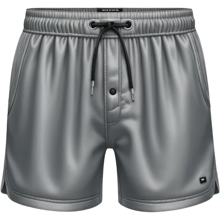 Hyperrealistic still life, highly detailed, Prestyled Cutoff Short With Silk Boxer in Grey Aged, Alexander Wang brand, 8k. Isolated, no human figures, no emoji faces, no emoji icons. emoji