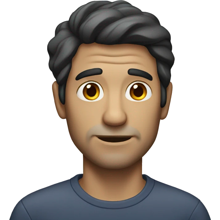 a man with dark hair and wrinkles  emoji