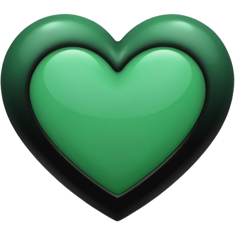 Green and black heart emoji