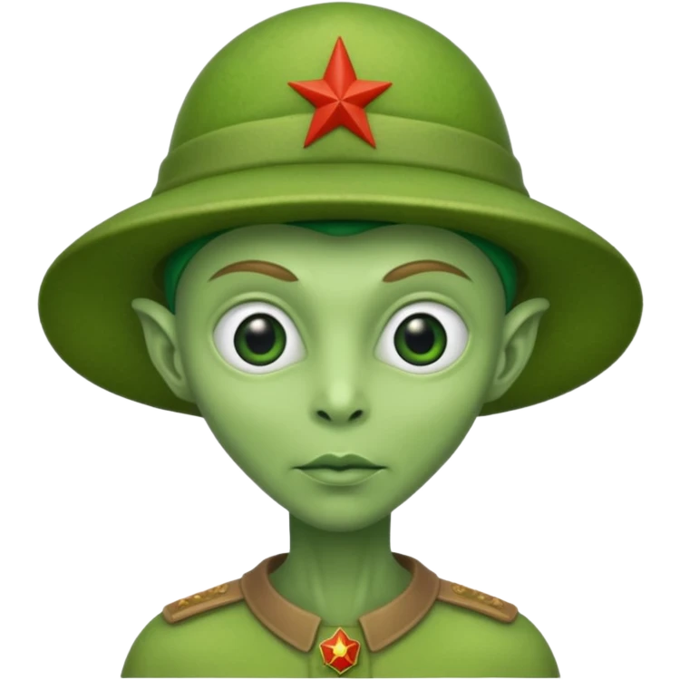 Alien with soviet emoji