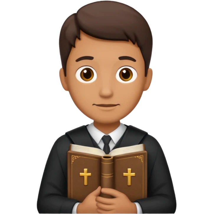 a man holding a bible emoji