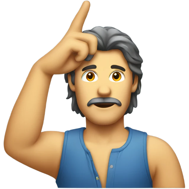 man with a mullet saluting emoji