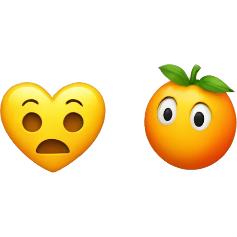 Yellow heart and orange  emoji