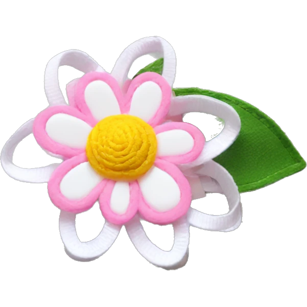 Summer flower hair clip pink and white emoji