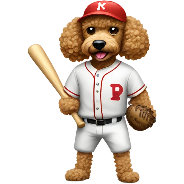 Poodle playing baseball emoji