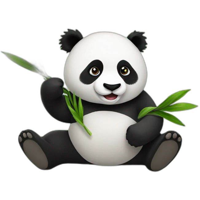 panda playing majang emoji