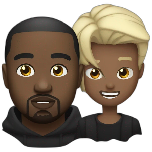 Kanye West with vampire plaiboy Carti emoji
