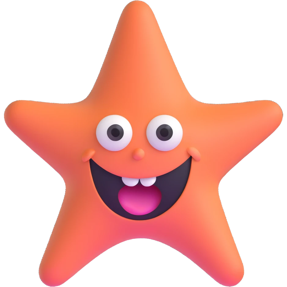 Patrick Star face from SpongeBob, wide eyes, big smile emoji