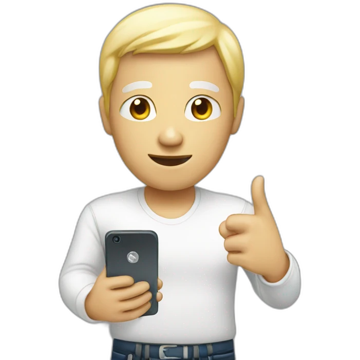 white human with phone emoji