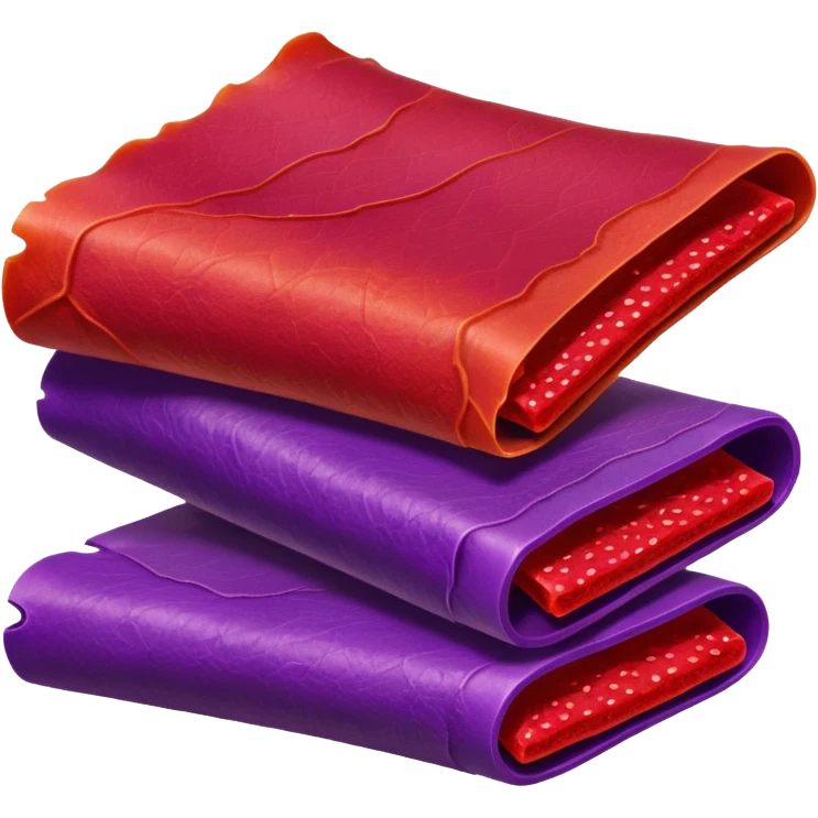 fruit leather with a bite taken out, playful and colorful emoji