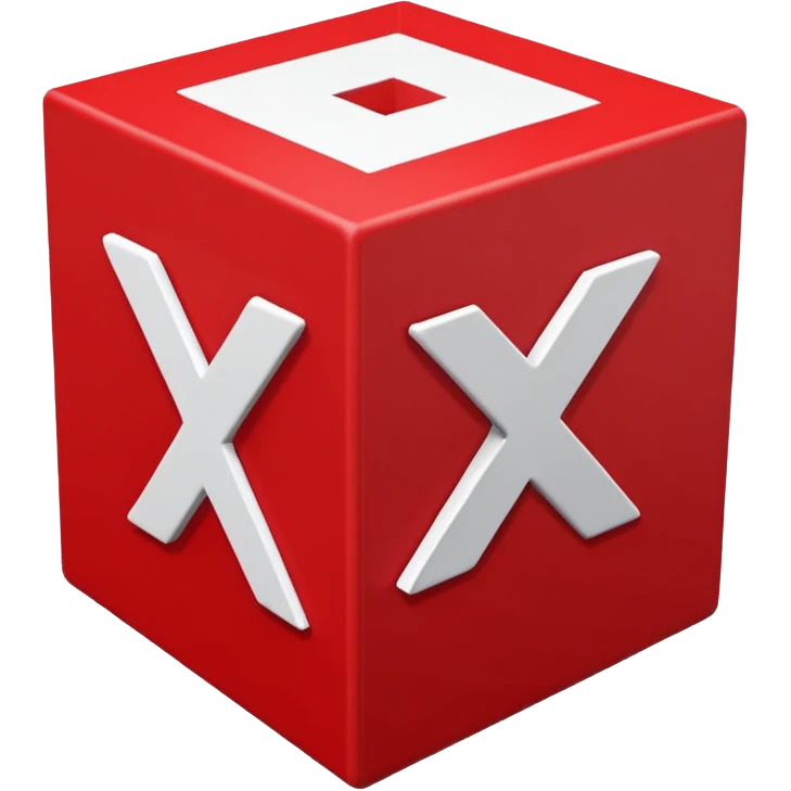 white x in red box 2D emoji