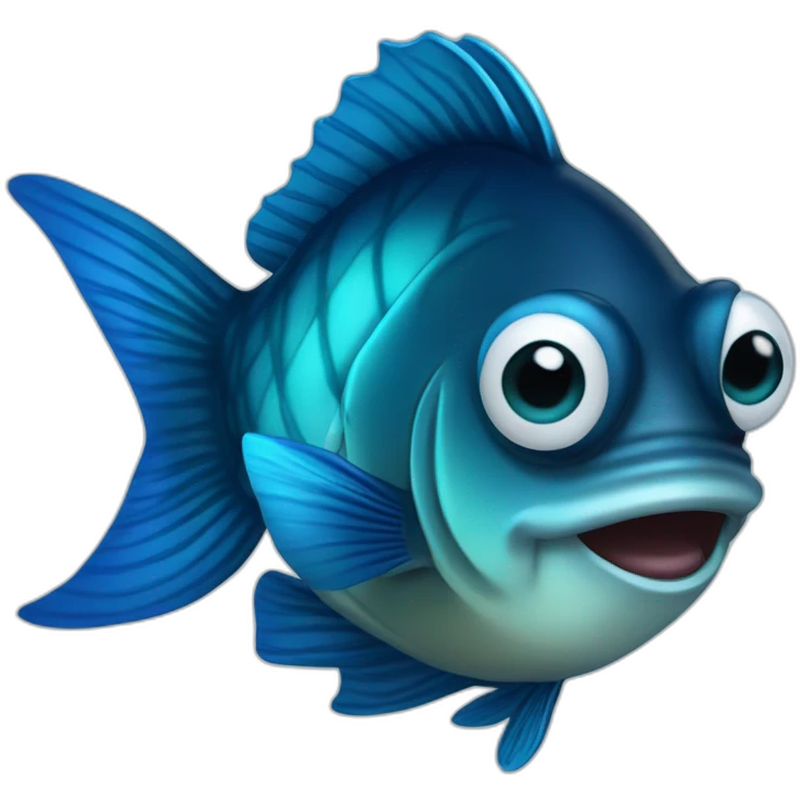 dark blue lantern fish with light cyan lips and fully blue eyes emoji