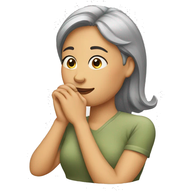 woman with hand under chin emoji