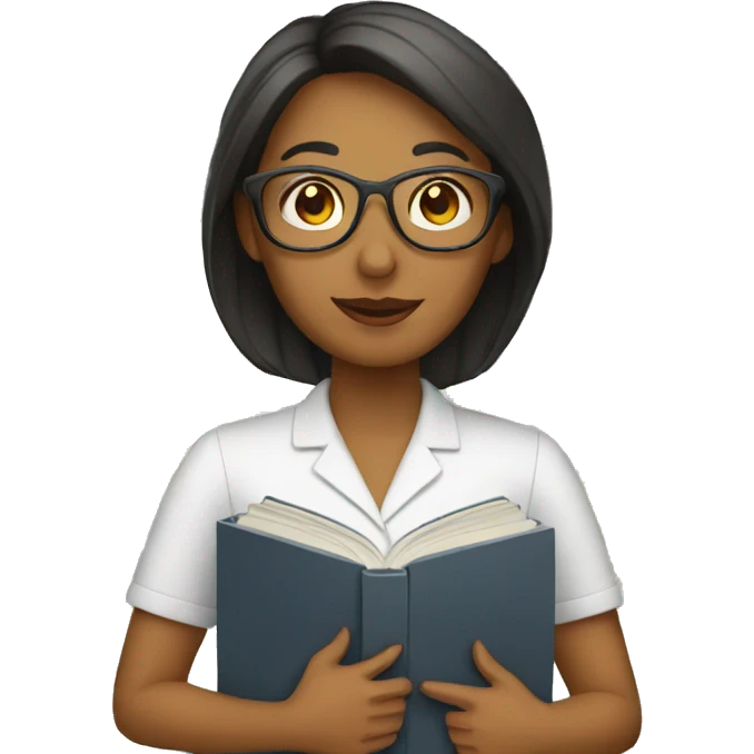 female teacher holding books emoji
