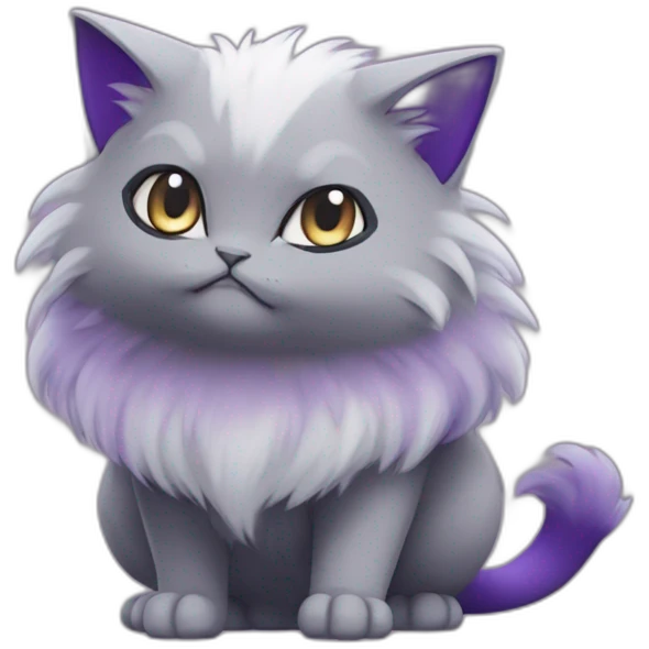 Pokemon Mewtoo avec un arrière plan noir et violet emoji