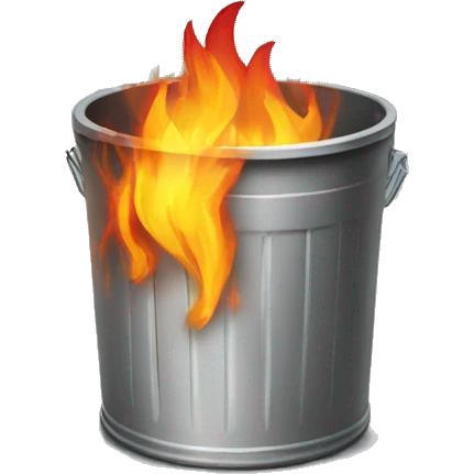 Trash can on fire emoji