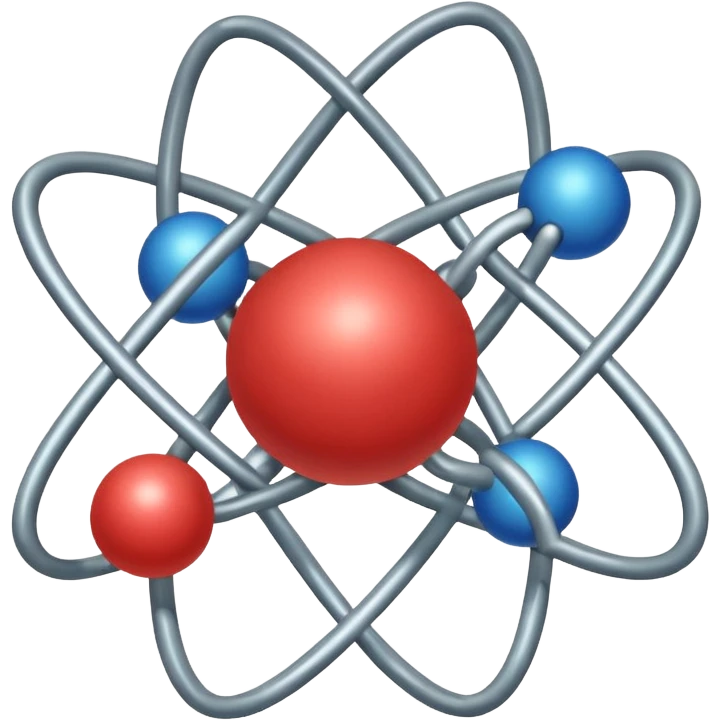 A simple and eye catching emoji of Atoms, designed to be able to be used at 24px emoji