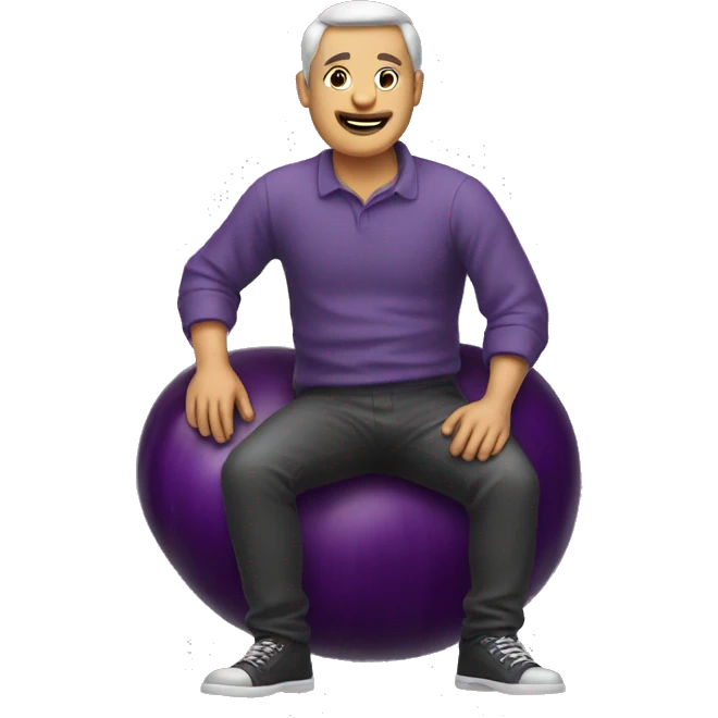 Man sitting on eggplant emoji