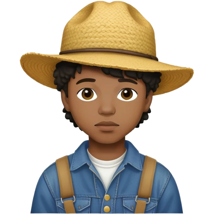 rapper lucki from spotify wearing a farmer outift emoji