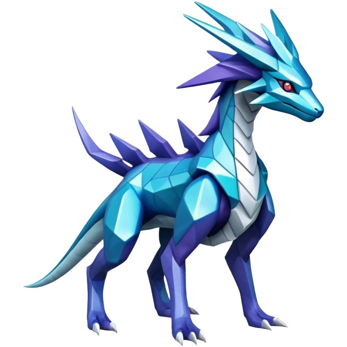  cool edgy colorful Suicune-Dialga-Reptile full body emoji