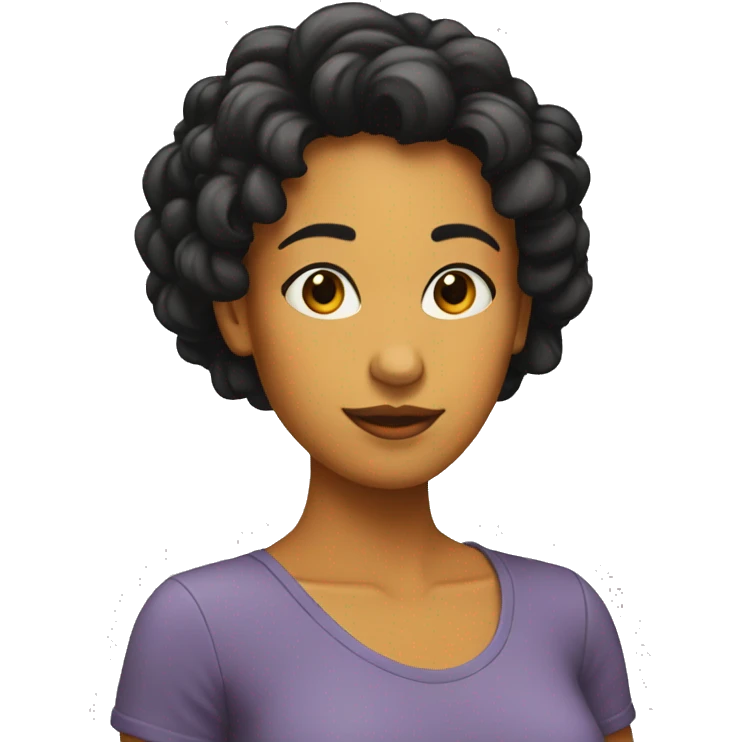Chica con pelo negro emoji