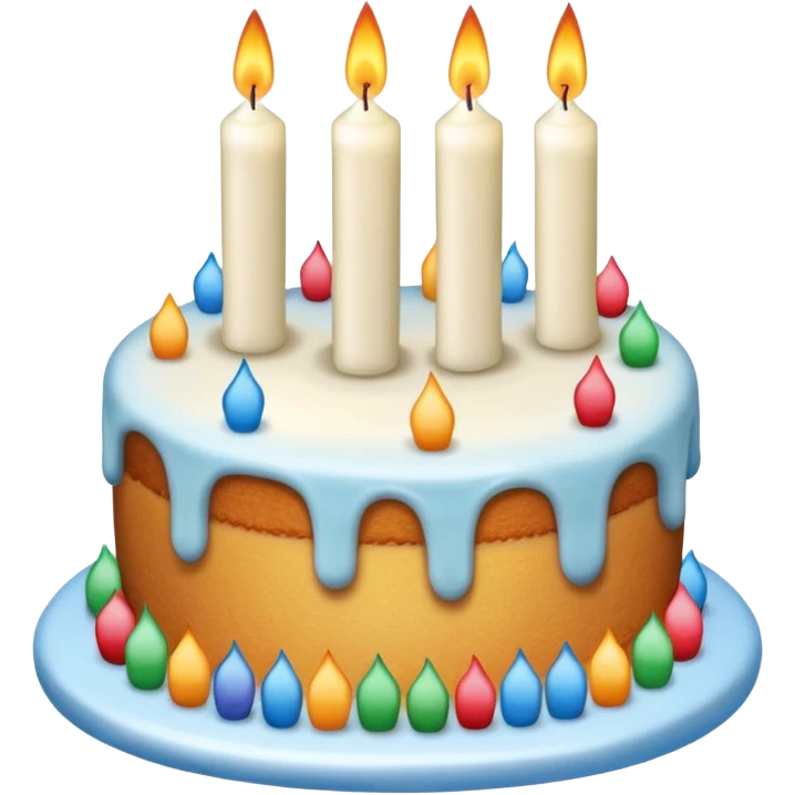 Make a decent cake with 34 years old candles emoji
