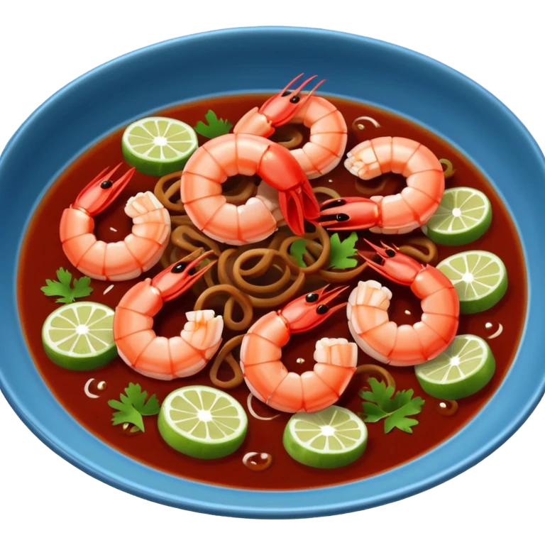 Thai tamarind shrimp dish with onion slices in the sauce emoji
