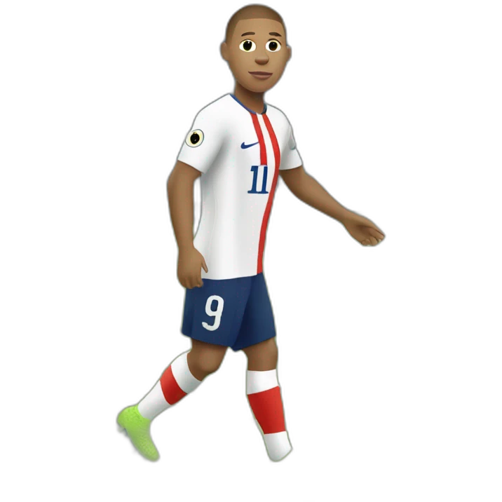 Mbappe qui porte une poule emoji