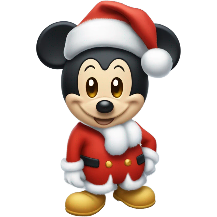 Mikey mouse wearing a Santa suit  emoji
