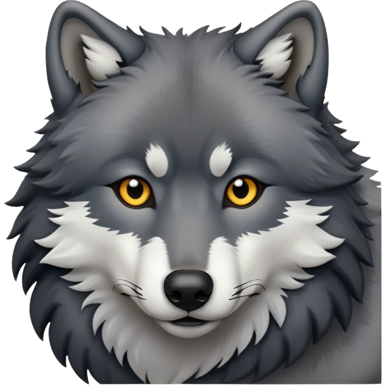 black and grey wolf  emoji