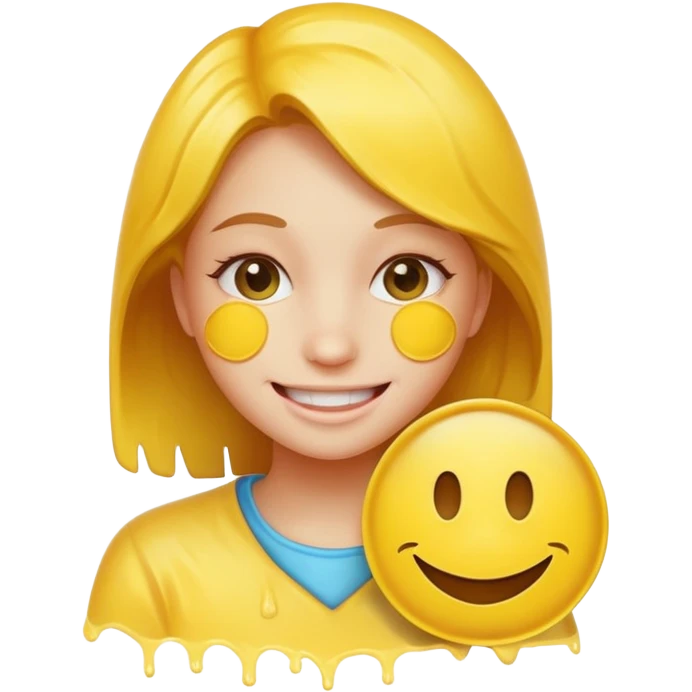 Girl Smiley face with cum all over it emoji