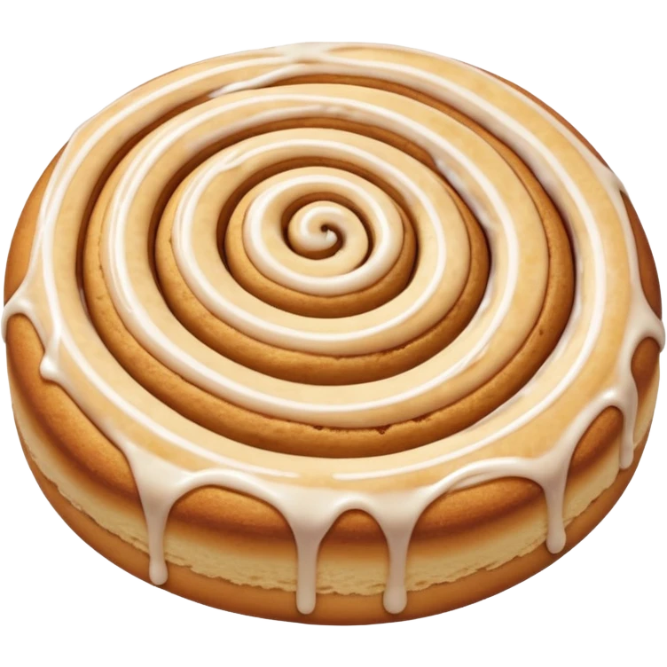 a cinnamon roll single layer cookie with only less spirals and full glaze emoji